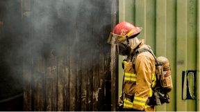 article illustration, free pic, unsplash.com, fireman, fire, smoke, oxygen mask