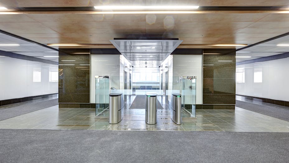 Rockfon® specialty metal ceilings used in office building project.