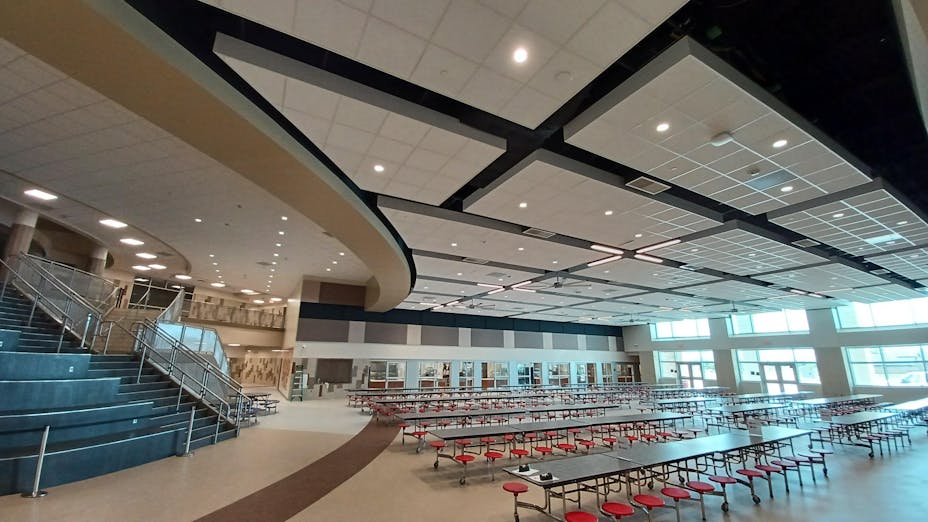 NA, George A. Thompson Intermediate School, Pasadena Independent School District (PISD), SBWV Architects, Inc. / GPD Group, Education, Artic, Stone Wool Ceilings, Infinity, Perimeter Trim, Metal Ceilings, Chicago Metallic Suspension System