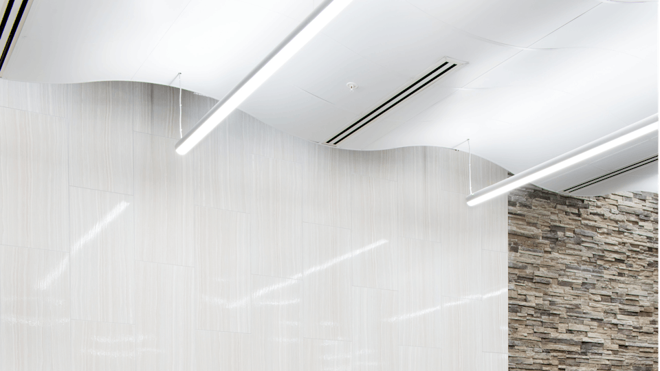 Featured products: Rockfon® CurvGrid™ Two-directional Curved Ceiling System