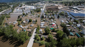 Grand Forks BC plant flooding of the city on May 10, 2018.