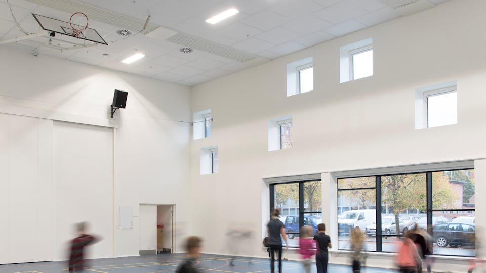 Acoustic ceiling solution: Rockfon® Boxer™, AEX, 1200 x 1200