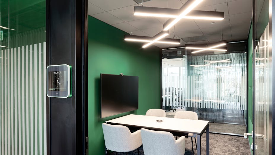 Consulting Room in Hilti Office Warsaw in Warszawa Poland with Rockfon Color-all X-Edge