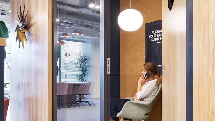 Consulting Room/Meeting Room with Rockfon Mono Acoustic in Spaces Platinium co-working office, Warsaw, Poland