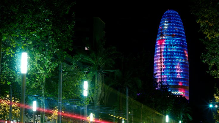 Agbar Tower, Circularity, night