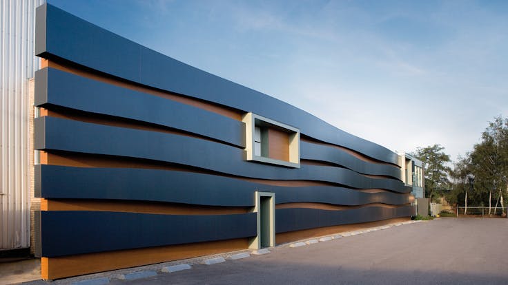 Headquarters of Rockpanel Roermond (The Netherlands), cladded with Rockpanel Metallics, Rockpanel Woods and Rockpanel Ply