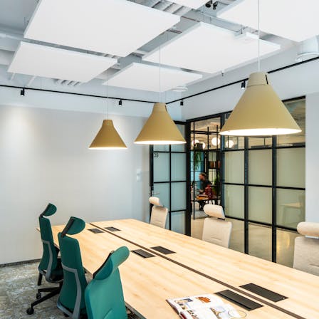PL, Solusions Rent Coworking Office, Warsaw, The Design Group, Office, Rockfon Eclipse, A edge, 1160x1160, White, Meeting room