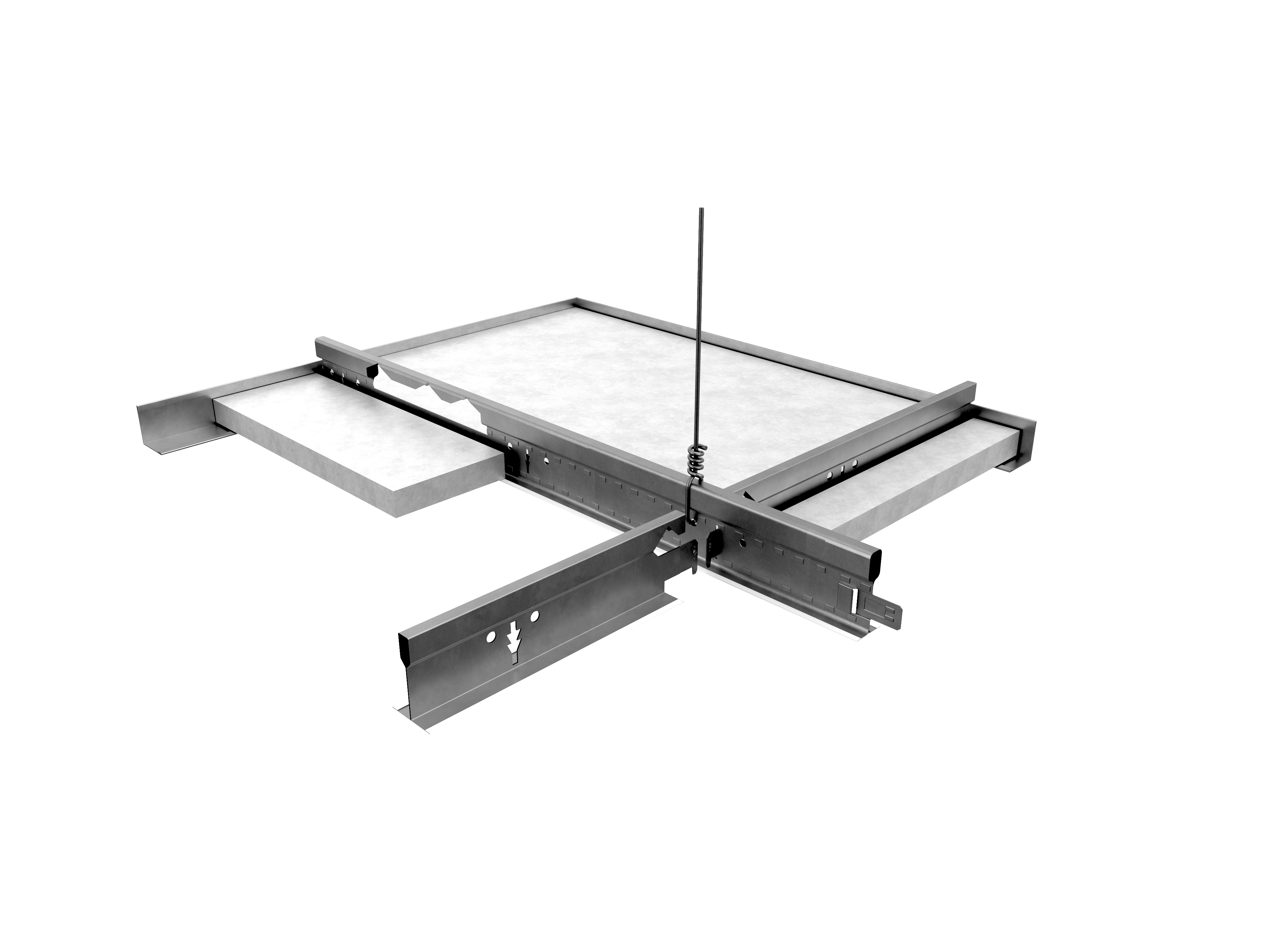NA, Grid Assembly Rendering, Suspension Systems, 260 Aluminum Cap Grid Assembly, 15/16"