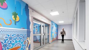 Corridor in Children's Hospital Warsaw in Poland with Rockfon MediCare