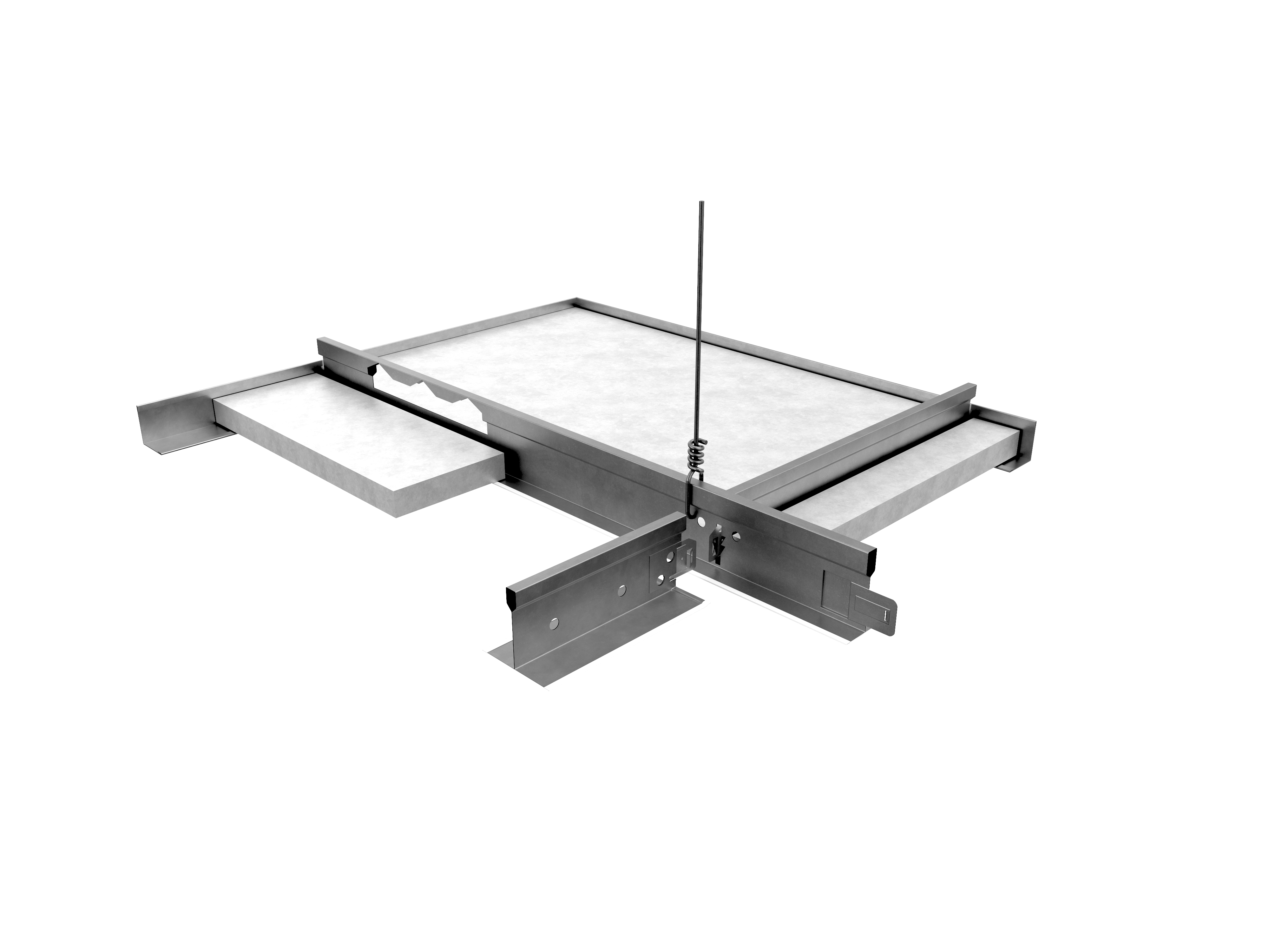 NA, Grid Assembly Rendering, Suspension Systems, 1260 Aluminum Cap Grid Assembly, 15/16"
