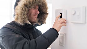 Heating, Thermostat, Cold Inside, Man, Jacket, Energy Savings, Energy, BNL