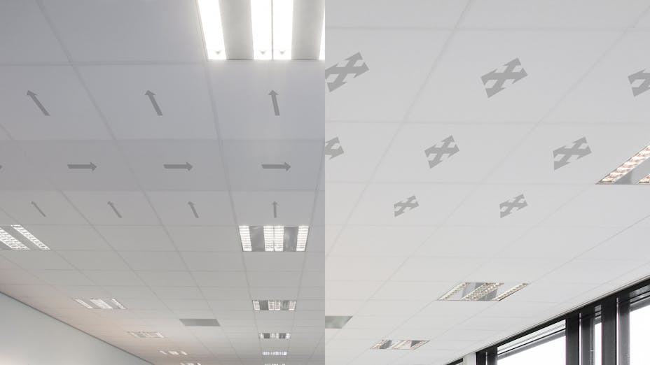 Product landing page, Rockfon Blanka, directionless ceiling installation