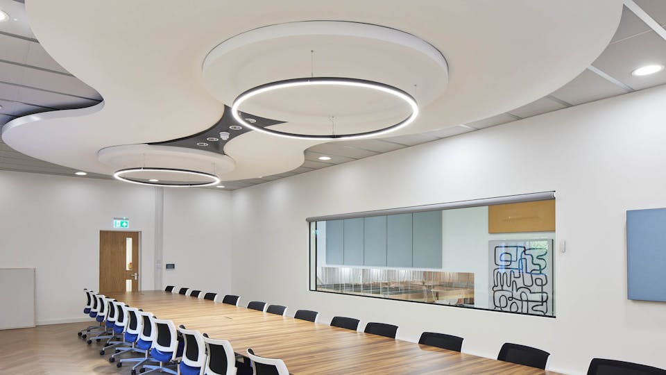 Acoustic ceiling solution: Rockfon® Mono® Acoustic - Rockfon Canva® Wall panel, X