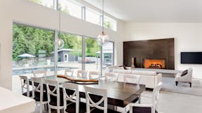 Home, interior, modern, window, high ceiling, living room,