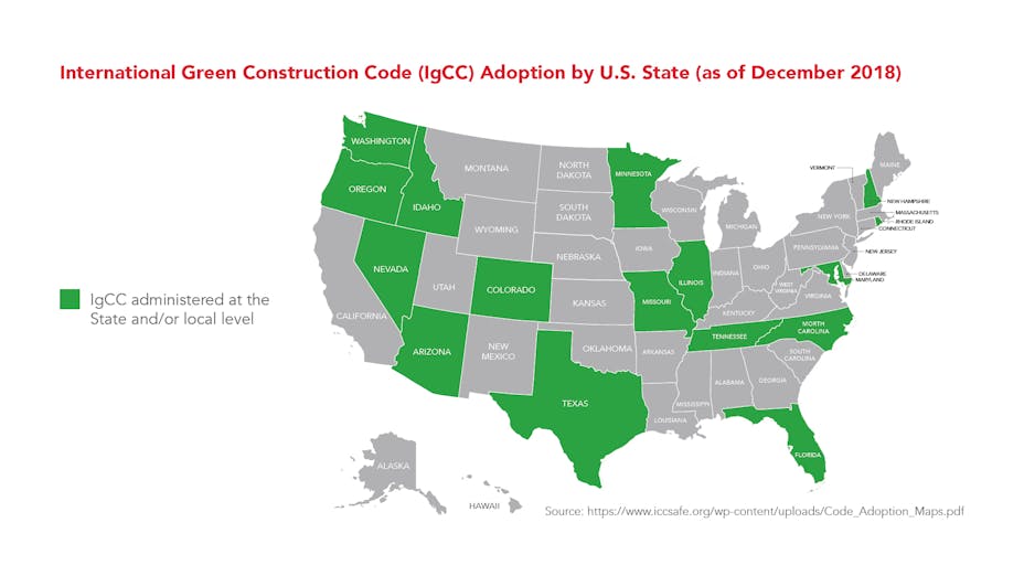 ROCKWOOL-IgCC-International Green Construction Code Adoption by U.S. state as of December 2018