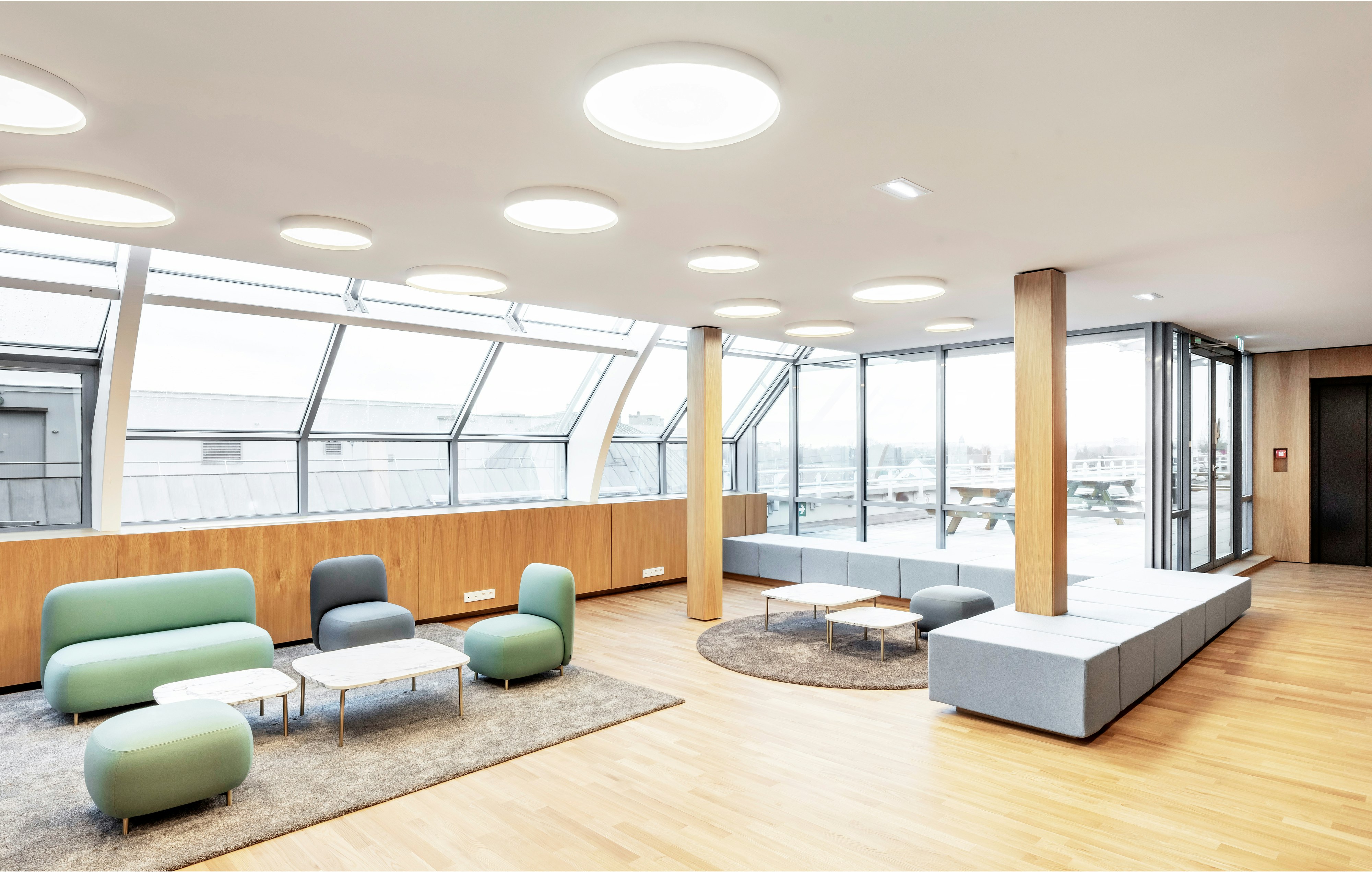 Office in headquarters of Electricity company in Strasbourg France with Rockfon Mono Acoustic