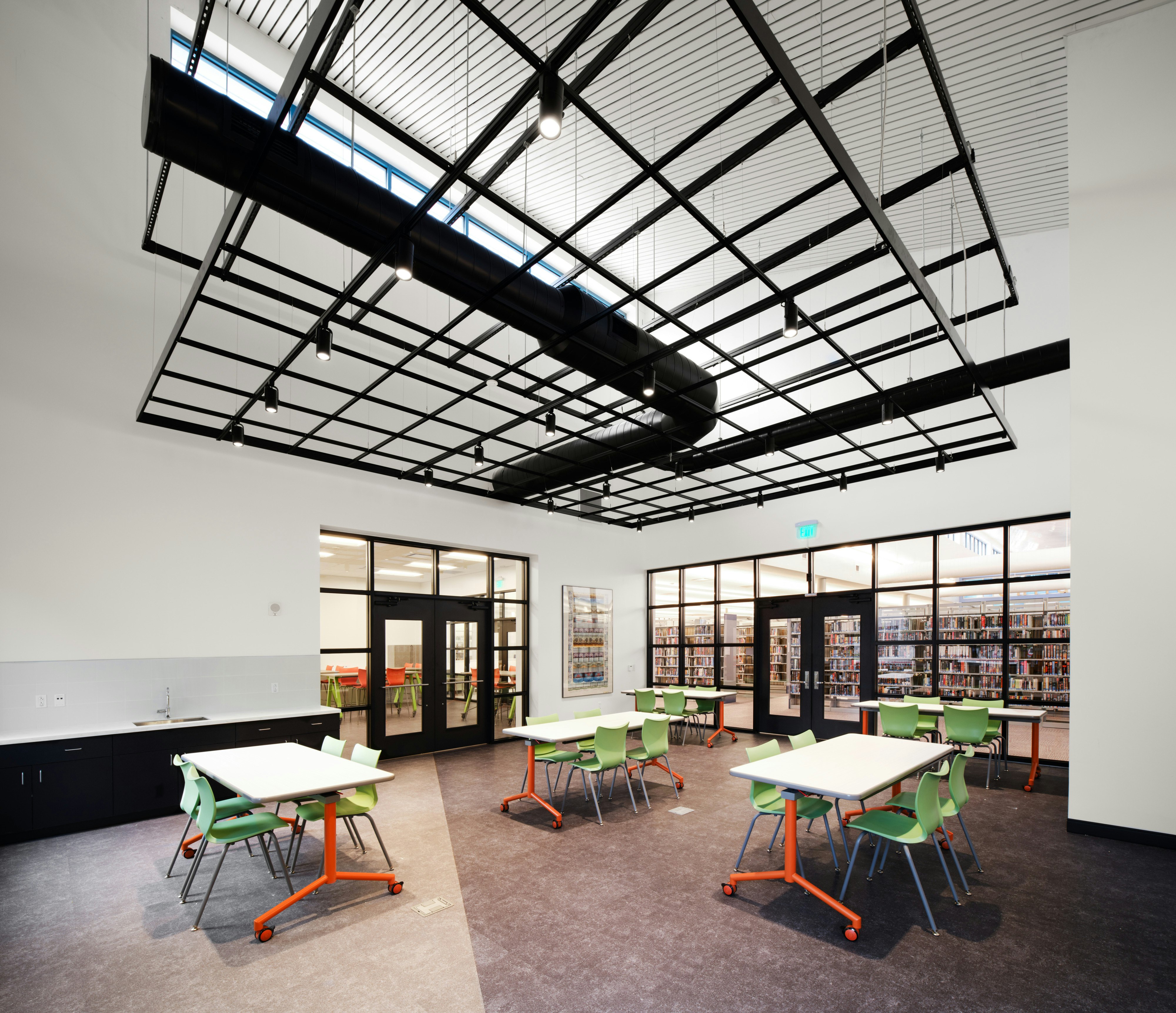NA, San Marcos Public Library, PGAL, Education, Cubegrid, Specialty Metal Ceilings - PIM