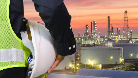 engineer, worker, safety, helmet, process, petrochemical, industry, industrial, evening, plant, ProRox, one person, back