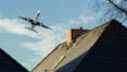 plane, aircraft noise, plane above house, germany