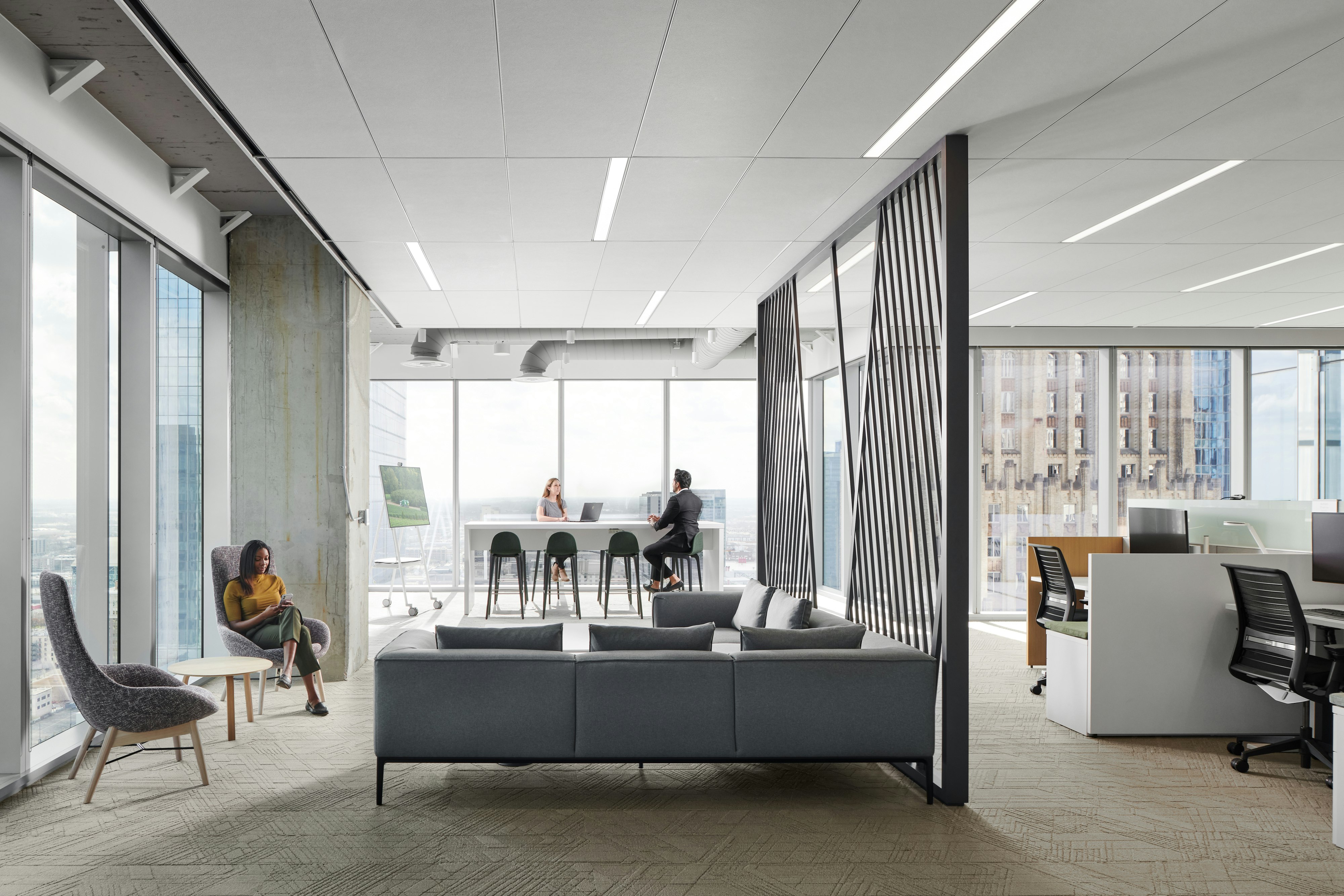 NA, Waste Management Corporate Headquarters, Perkins & Will, Office, Sonar, Stone Wool Ceiling Tiles, Ultraline, Suspension Grid, Infinity, Perimeter Trim, LEED Platinum