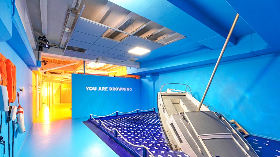 Youseum Instagram Museum in Amsterdam The Netherlands with Rockfon Color-all in Azure colour