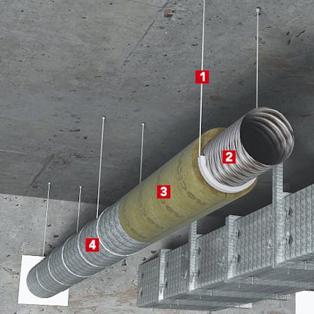 conlit mat, duct, air duct, ventilation duct, circular duct, circle duct, fire protection, fp