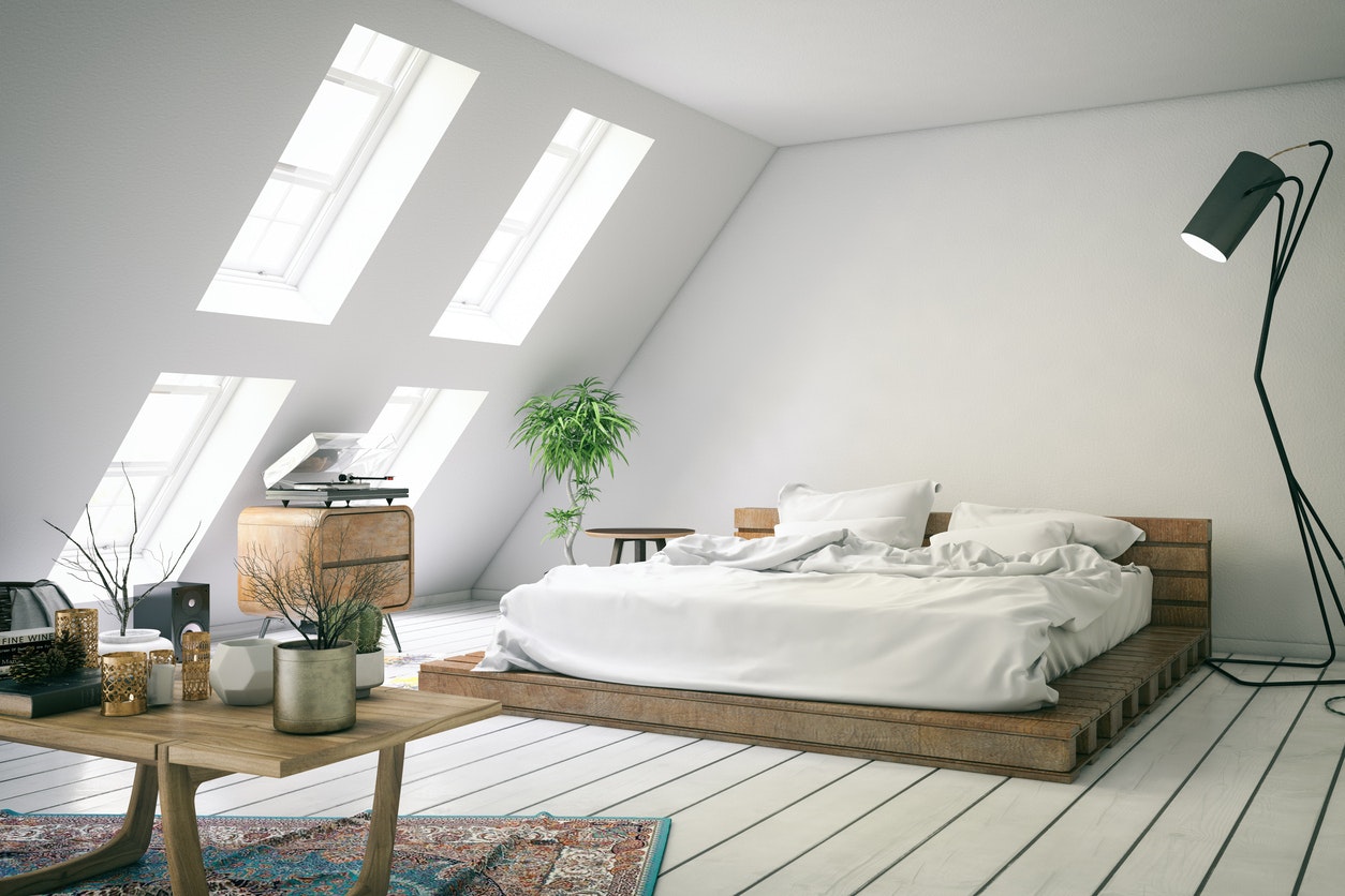 Attic, bedroom, interior