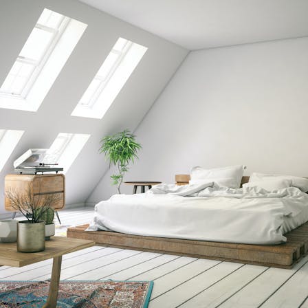 Attic, bedroom, interior