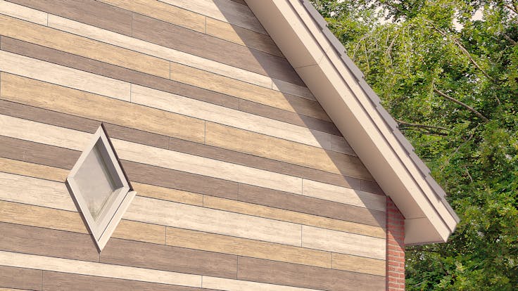 Houses in Wijbosch, Netherlands cladded with Rockpanel Woods facade cladding