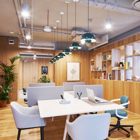 Cellular Office with Rockfon Mono Acoustic in Spaces Platinium co-working office, Warsaw, Poland