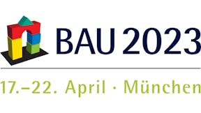 BAU logo, booth, fair, germany