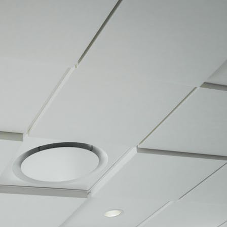 Parafon Exclusive Step ceiling in white colour installed at the coworking space Bahnhof Cowork in Skövde, Sweden