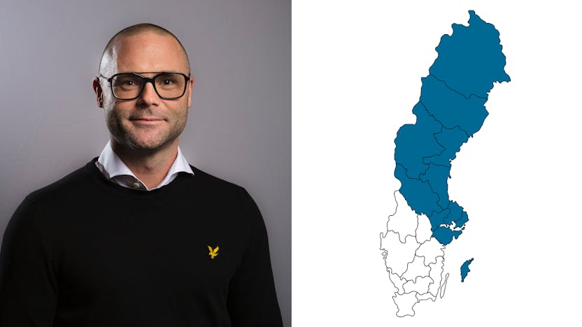 contact person, region öst - nord, profile and map, sweden, Niklas Alterlund, SE