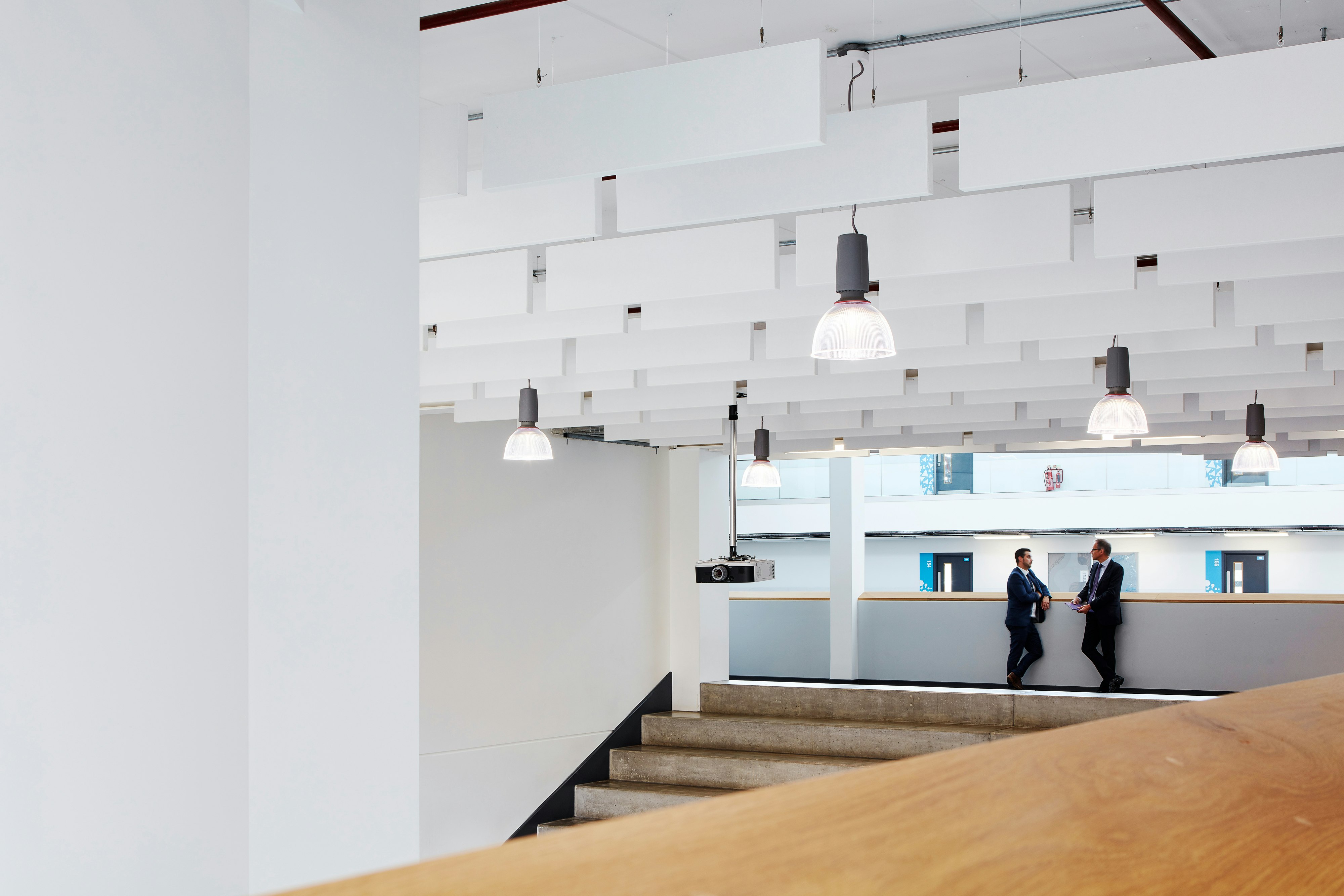 UK, Caldicot School, Building Design Partnership, School, Rockfon Contour Baffles, 1200x300, white