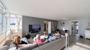 Private home (living room) in Højby Denmark with Rockfon Blanka in G-edge