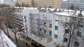 Botkin Clinical Hospital in Moscow, renovation, 
facade