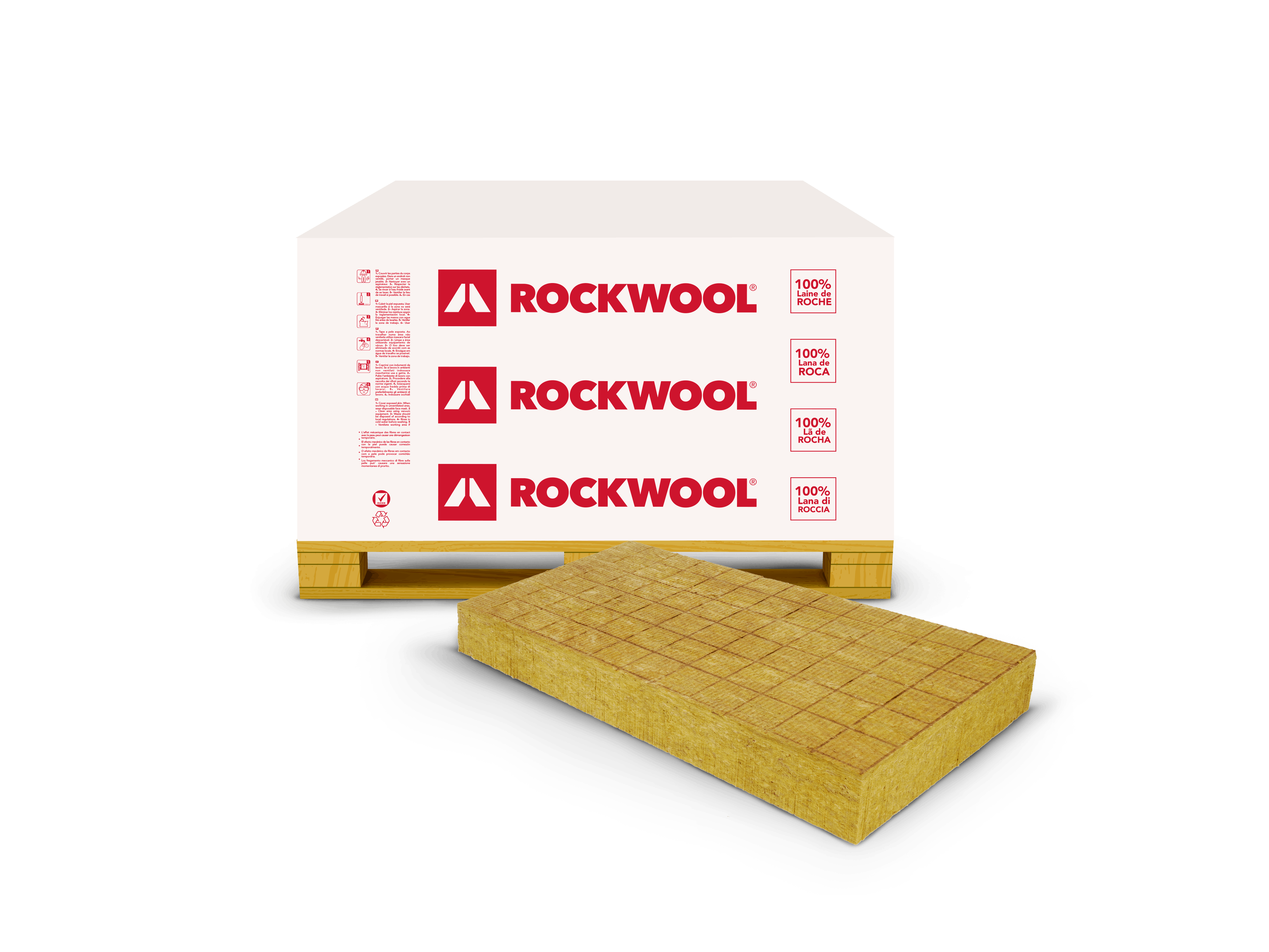 Panel rígido de lana de roca 1200x600x50mm Rockwool Rockciel (paquete  4,32m²)