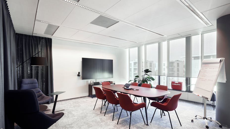 Consulting Room in Hilti Office Warsaw in Warszawa Poland with Rockfon Sonar X-Edge