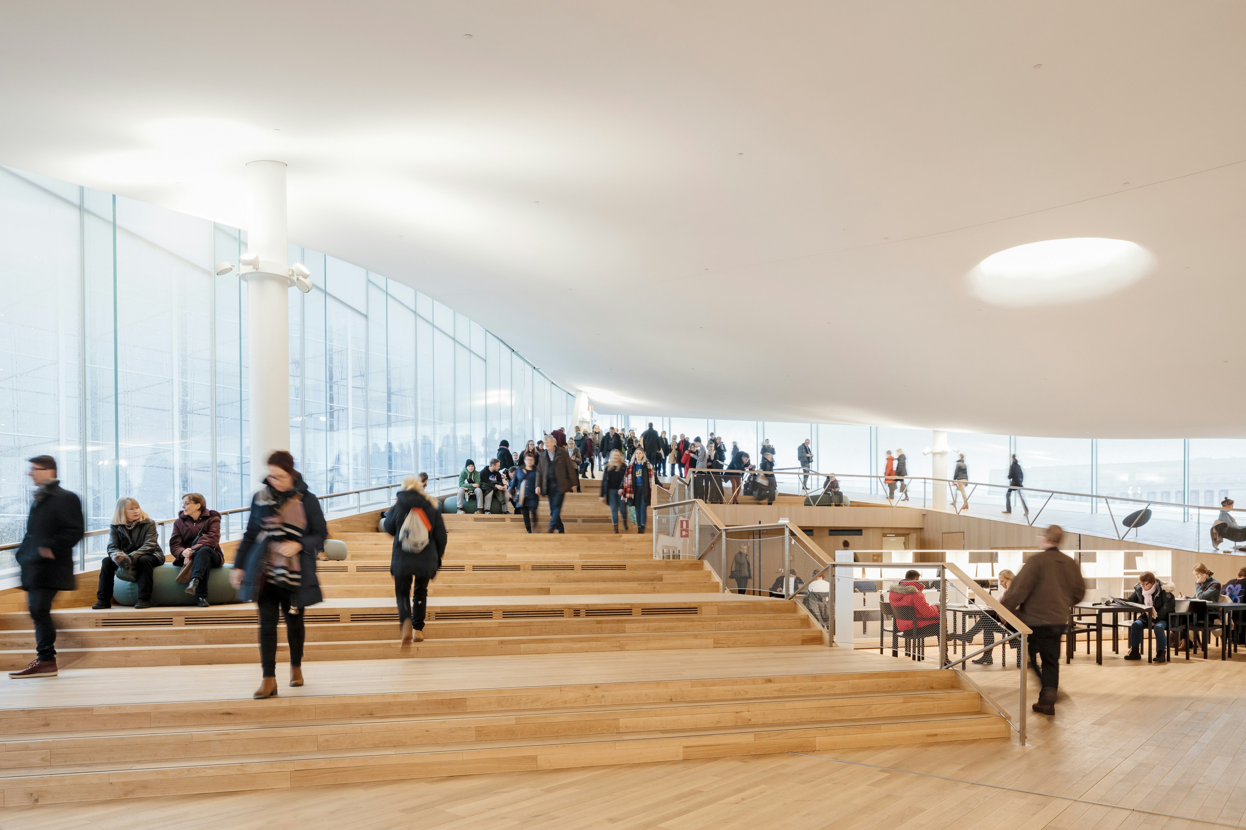 FI, Helsinki Central Library Oodi, Helsinki, ALA Architects, Leisure, Rockfon Mono Acoustic, TE-edge, 1200x1200, White, Library