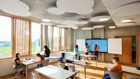 Classroom in Eichendorff Realschule School in Gottmadingen Germany with Rockfon Eclipse
