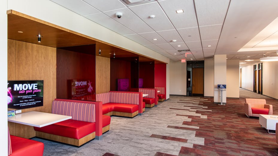 
NA, Collin College Wylie Campus, Education, Page Southerland Page, Inc., Alaska 2'x6', Stone Wool Ceiling Tile, Chicago Metallic 1200, Suspension Grid