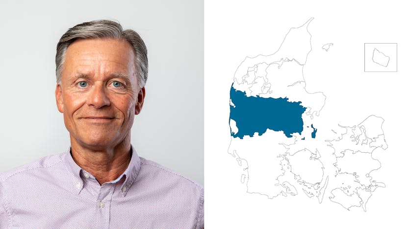 contact person, customer service, profile and map, western denmark, flemming jensen, DK