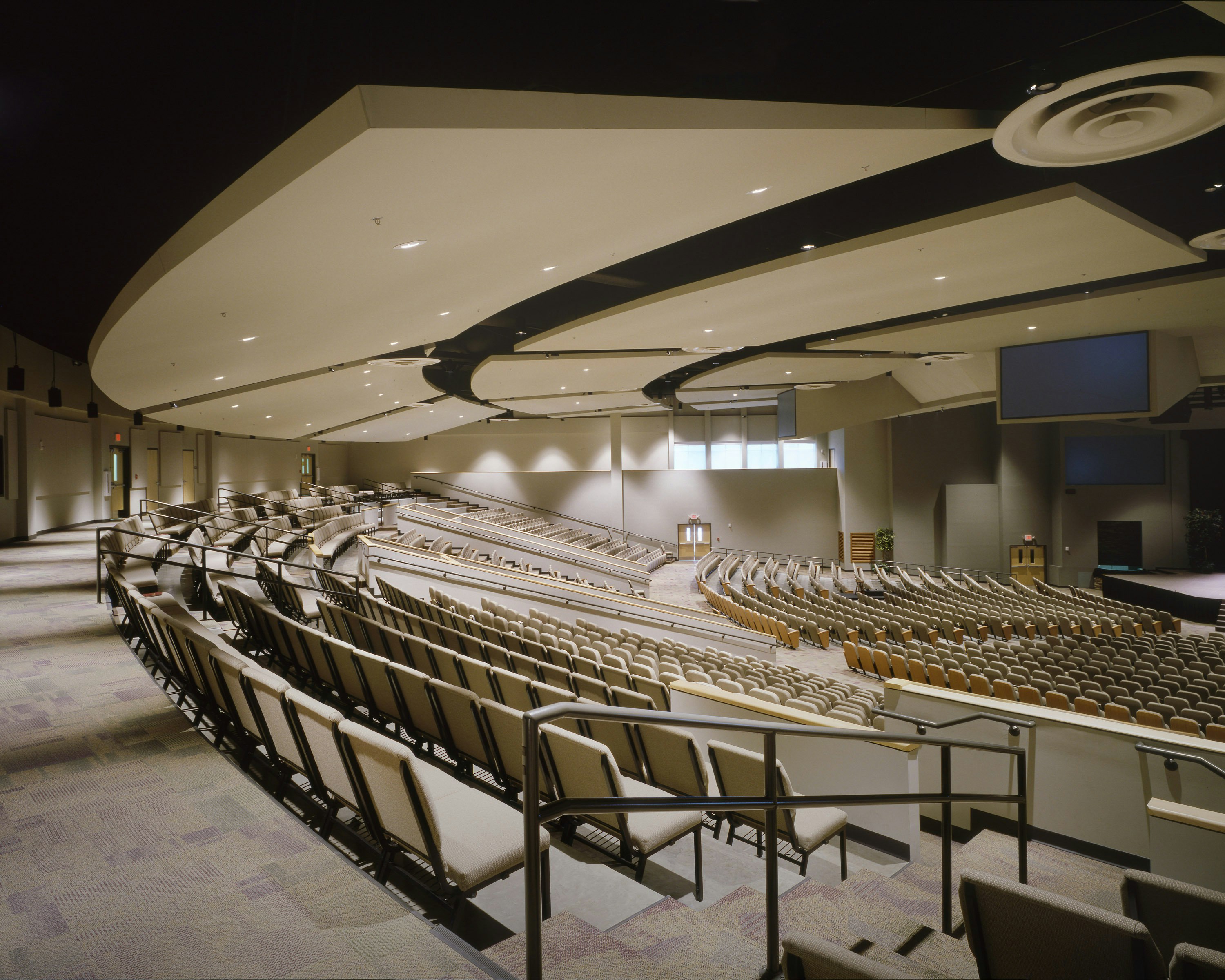 Traders Point Christian Church, The Larson Group, Service Drywall, Infinity D Perimeter Trim, Worship Center