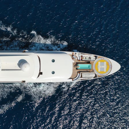 Luxury yacht cruising, motor yacht, marine, pleasure craft