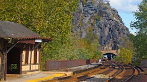 Harpers Ferry railroad tunnel and infrastructure in West Virginia, USA. stock photo, Ranson, Jefferson County, West Virginia (WV) - RAN5 manufacturing plant facility project