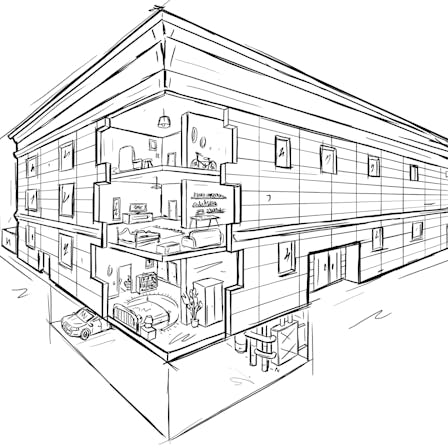 Sketch - MUH, multi-family home, multi-unit housing, residential