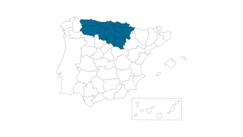 Map of Spain with sales representative and contact person Unai Gonzalez