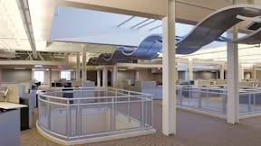 Heartland Payment Systems Service Center, Architectural Investments, Ted McCain Company, Infinity D Perimeter Trim, CurvGrid, BeamGrid, Office building