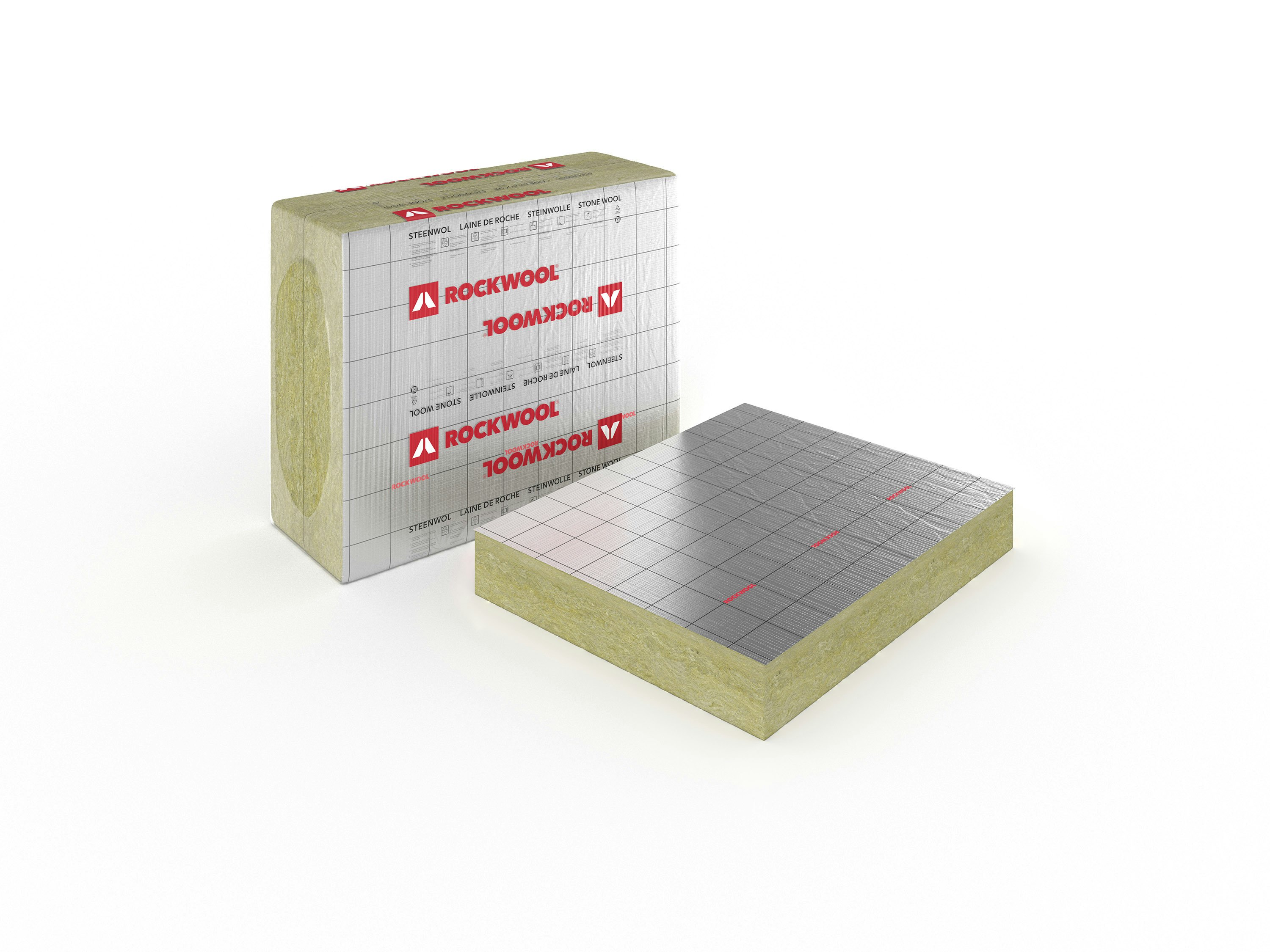 Rockfit Supra silver, productfoto, packshot, pakfoto, gevel, facade, facade insulation, Rockfit spouwmuurisolatie, BNL, NL, VL, FR