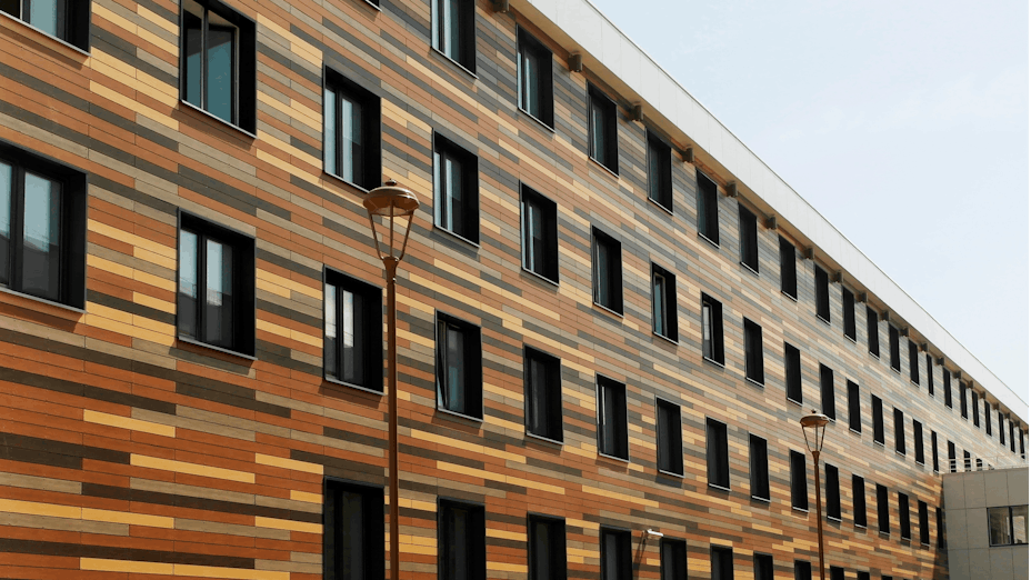 Residential Campus Innopolis in Tatarstan with Rockpanel Woods & Rockpanel Colours facade cladding